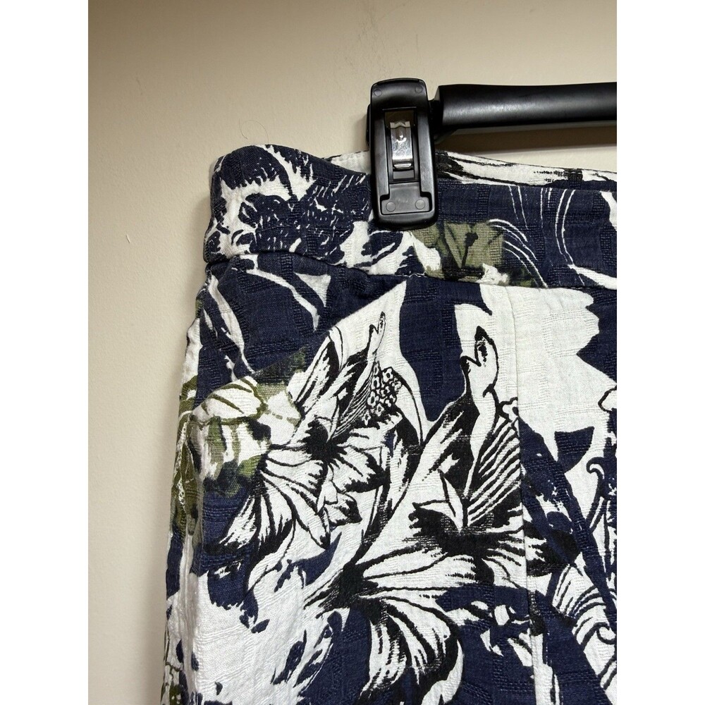 CJ Banks 18W Skirt Blue Green Floral Hidden Zipper Pockets MIDI - Picture 4 of 8